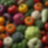 Colorful assortment of fresh vegetables