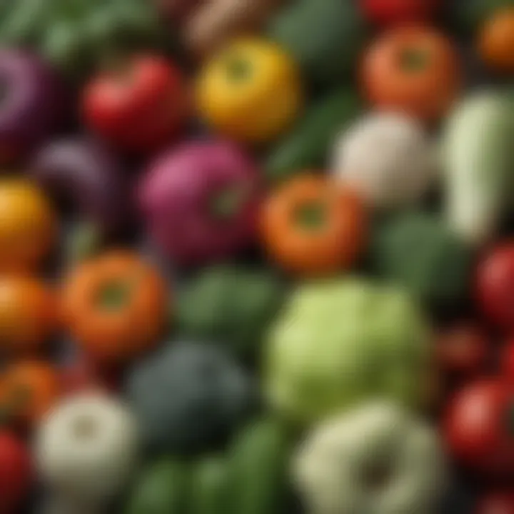 Colorful assortment of fresh vegetables