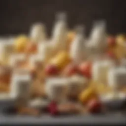 A colorful array of lactose-free dairy alternatives