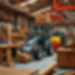 Diverse woodworking machinery showcased in a modern warehouse