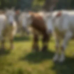 Diverse goat herd grazing in a pasture