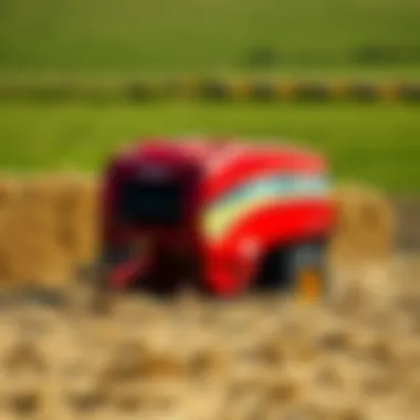 Yanmar baler in a field during haymaking