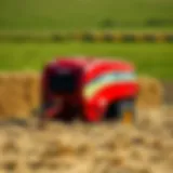 Yanmar Baler in Action: Haymaking Efficiency Yanmar baler in a field during haymaking