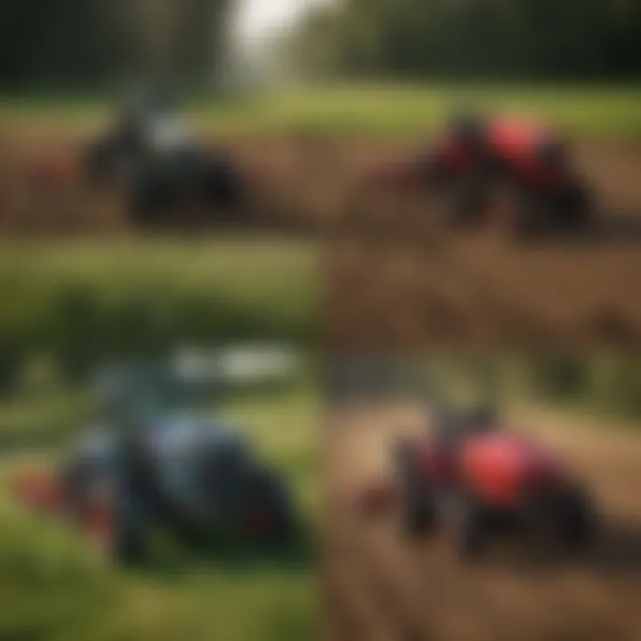 A comparison chart of different types of zero turn tillers highlighting their features