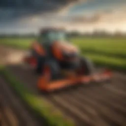 A modern zero turn tiller in action, showcasing its maneuverability in a field