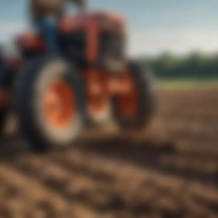 An agricultural professional assessing soil health after using a zero turn tiller